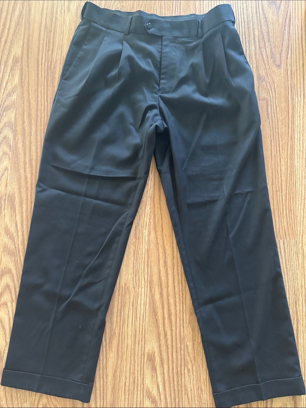 Stafford Black Pleated Dress Trousers